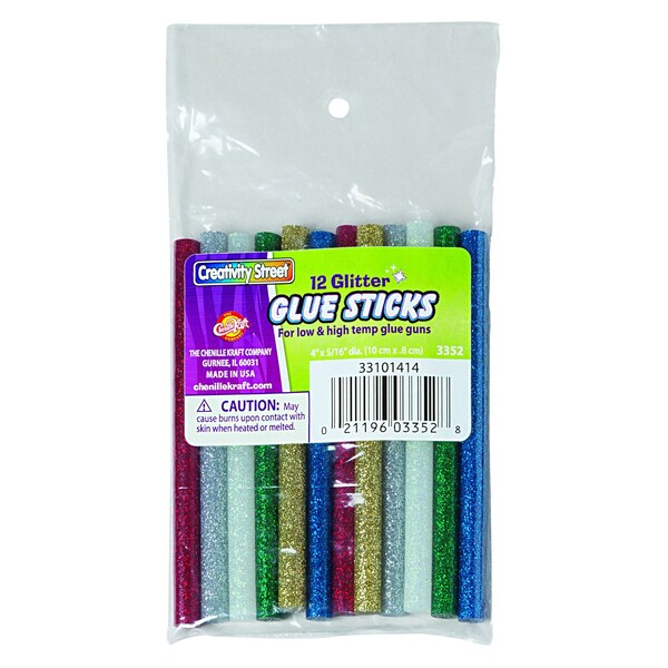 Hot Glue Sticks, Glitter, 4in X 0.31in, PK72